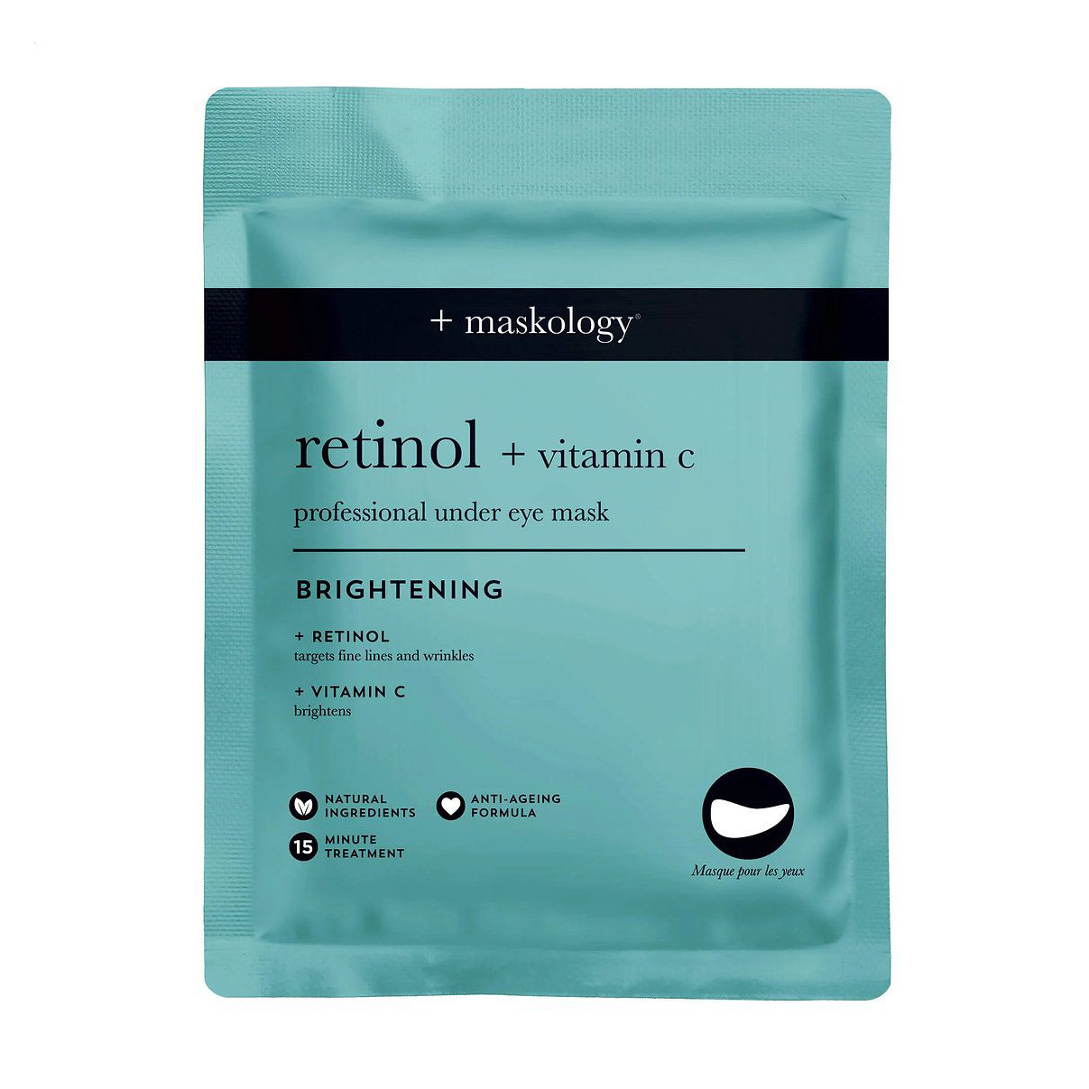 Освітлювальна гідрогелева маска для шкіри навколо очей Hive +Maskology Retinol + Vitamin C Brightening Professional Under Eye Mask, 3*3.5 г
